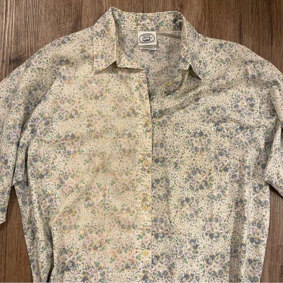 Vintage Laura Ashley Button Up Blouse Women’s Sz 10 Floral Cottagecore Cotton - Picture 2 of 9
